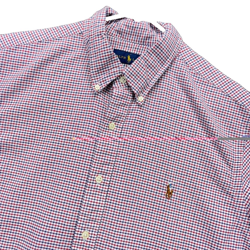 Ralph Lauren Shirt Mens XL Oxford Cloth Button-Down Flesh Pony Multicolor Preppy
